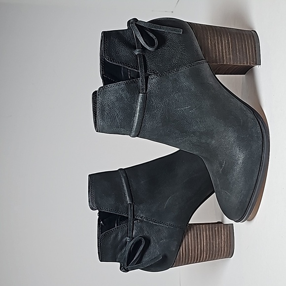 Gibson Latimer Rachel Bootie Ankle Boots Women’s Sz 9 Black Leather Stacked Heel - Picture 10 of 16